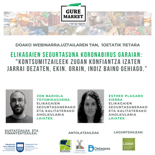 Read more about the article Presentación Webinar 3 – #GureMarket “Seguridad alimentaria en tiempos de Coronavirus”