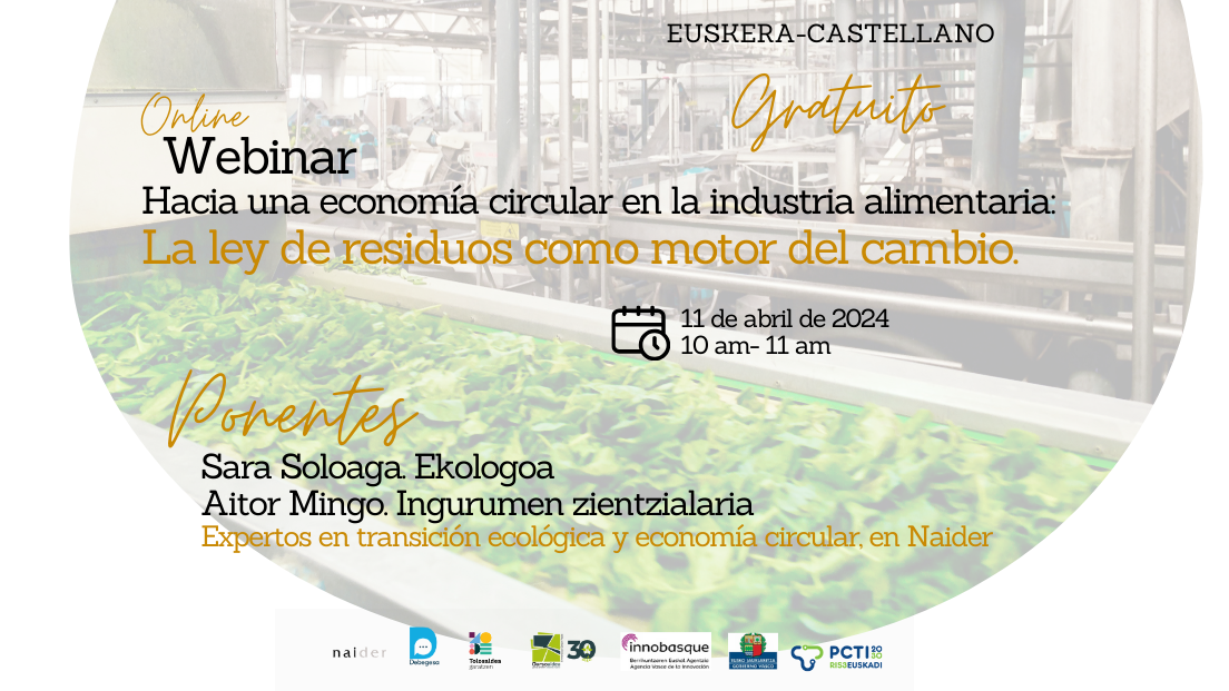 Lee más sobre el artículo WEBINAR «Hacia una economía circular en la industria agroalimentaria: La ley de residuos como motor del cambio»